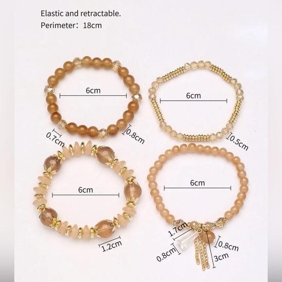 Crystal Beaded Bracelet Set - Picture 3 of 5